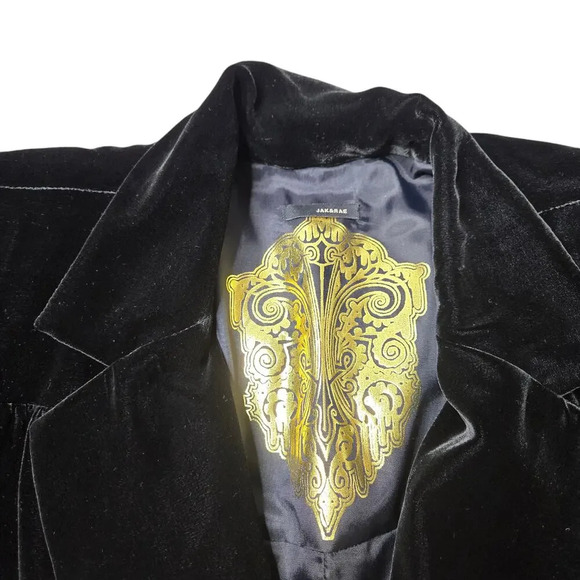 Anthropologie Jak & Rae Black Velvet Single Button Blazer - Picture 4 of 8